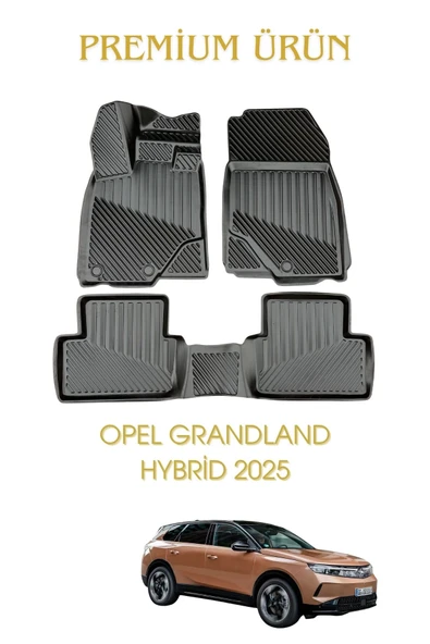 Black Gold Opel Grandland Hybrid 2025 Uyumlu 3D Oto Paspas Premium ürün görseli 1
