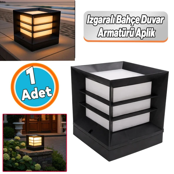 Set Üstü Mega Izgaralı Bahçe Duvar Armatürü 60 cm Aplik Suya Dayanıklı Modern Dış Mekan Aydınlatma ürün görseli 1