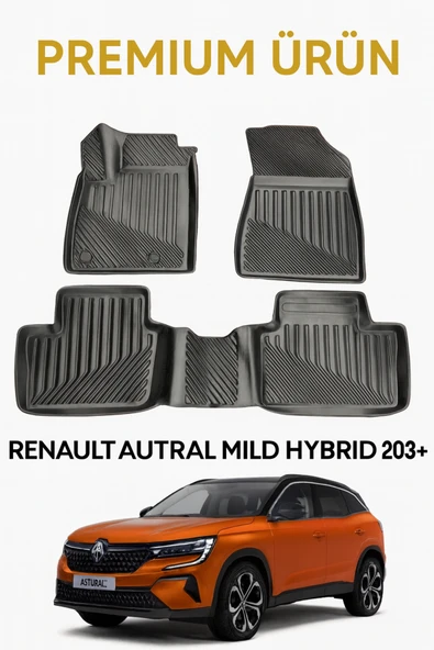 Black Gold Renault Austral Mild Hybrid 2023+ Uyumlu 3D Oto Paspas Premium ürün görseli 1