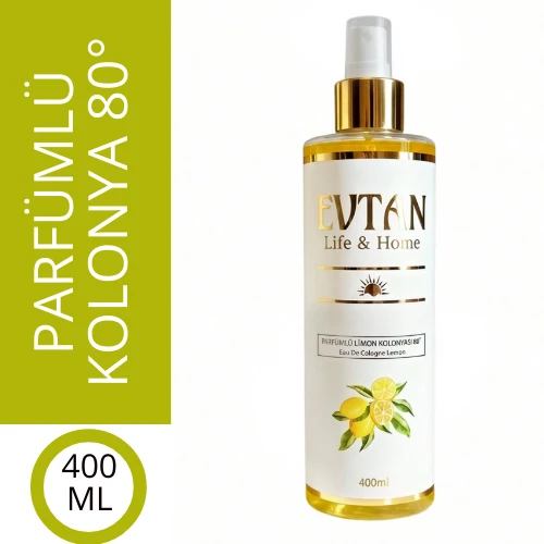 EVTAN Life & Home Parfümlü Limon Kolonyası 80 Derece 400 ML Eau De Cologne Lemon ürün görseli 1