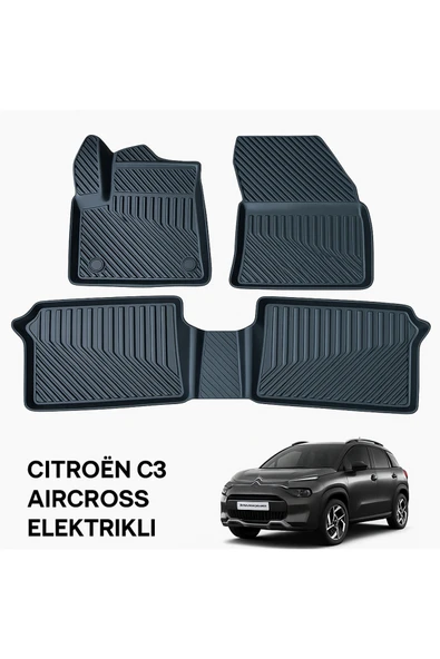 Black Gold Citroen C3 Aircross Elektrikli 3D Oto Paspas Premium ürün görseli 1