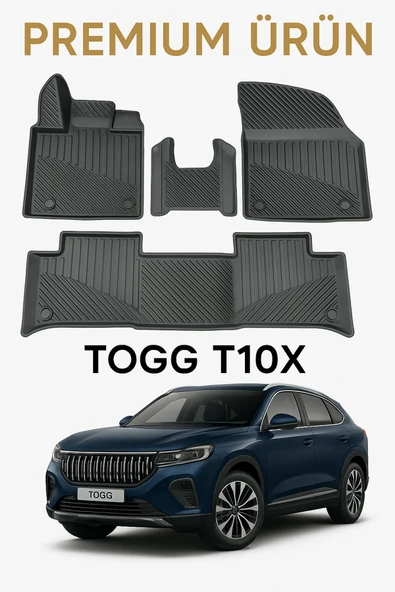 Black Gold Togg T10X Uyumlu 3D Oto Paspas Premium ürün görseli 1