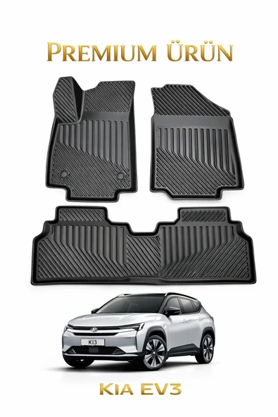 Black Gold Kia Ev3 2024+ Uyumlu 3D Oto Paspas Premium ürün görseli 1
