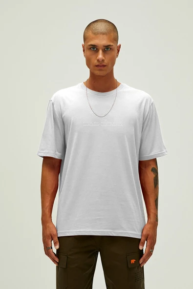 BADBEAR SMALL LINES ERKEK T-SHIRT OS / OFF-WHITE BEYAZ ürün görseli 1
