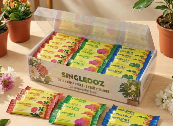 Singledoz Suda Kolay Çözünür Pratik Çiçek Sebze ve Bitki Besini 30'lu Süper Avantaj Paket ürün görseli 1