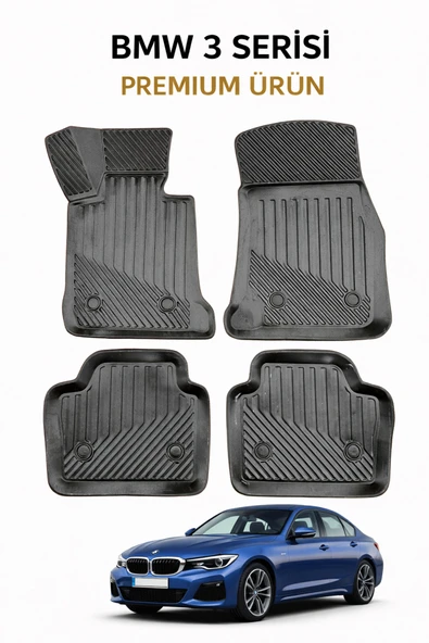 Black Gold Bmw 3 Serisi E90 2005-2012 ile Uyumlu 3D Oto Paspas Premium ürün görseli 1
