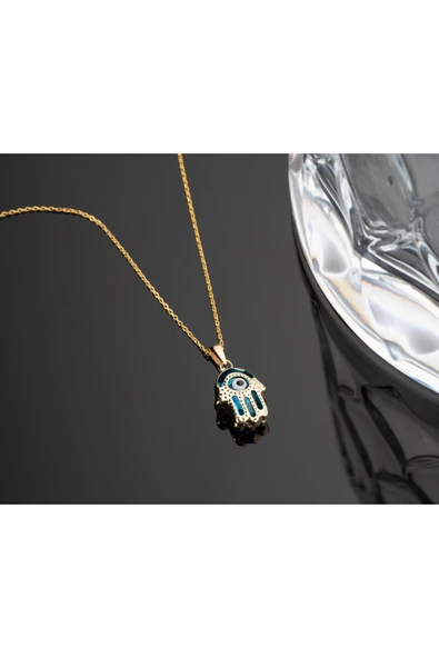 Hamsa Kolye 925 Ayar - Resim 3
