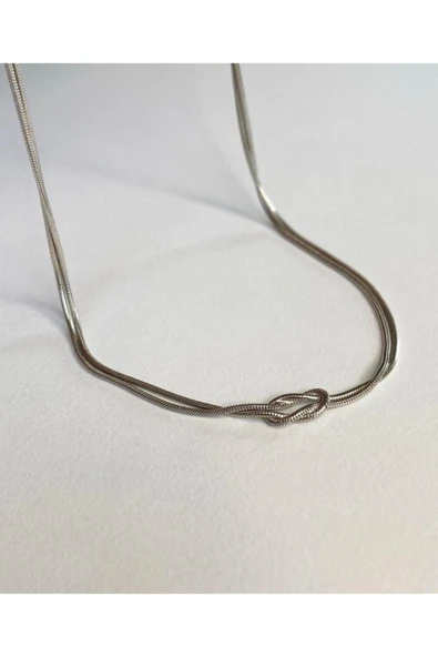 925 Ayar Gümüş Silver Düğüm Kolye ürün görseli 1