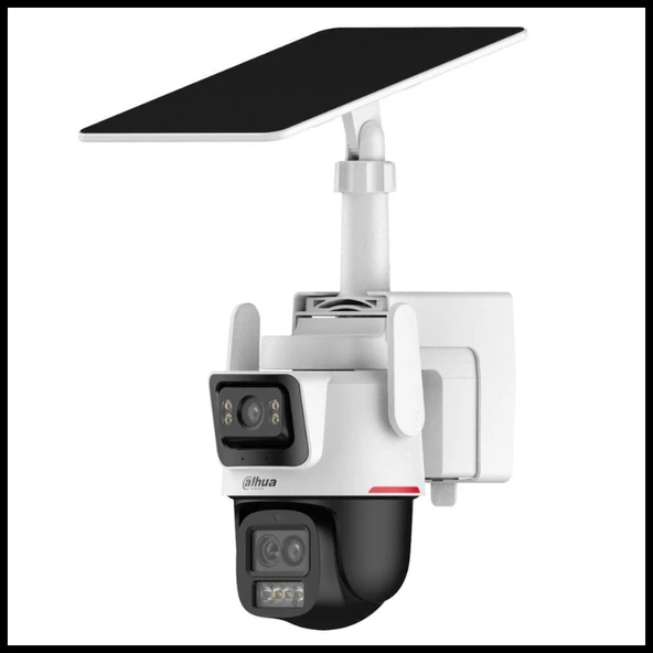 DAHUA  IPC-PTS2649C-3E3Z-4GB20, 2X 3Mpix, 2,8 Lens+3,6 Lens, WizColor, 50Mt Gece Görüşü, IP66,  Hybrid-zoom PT 4G Solar ürün görseli 1
