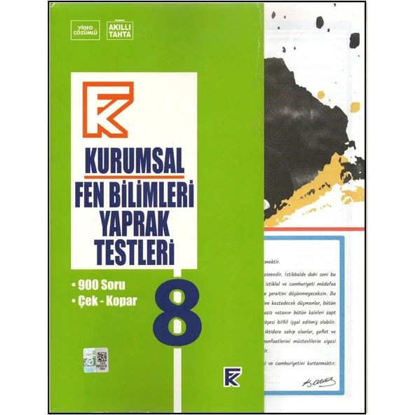 Kurmay 8.sınıf Fen Bilimleri Kurumsal Yaprak Test ürün görseli 1
