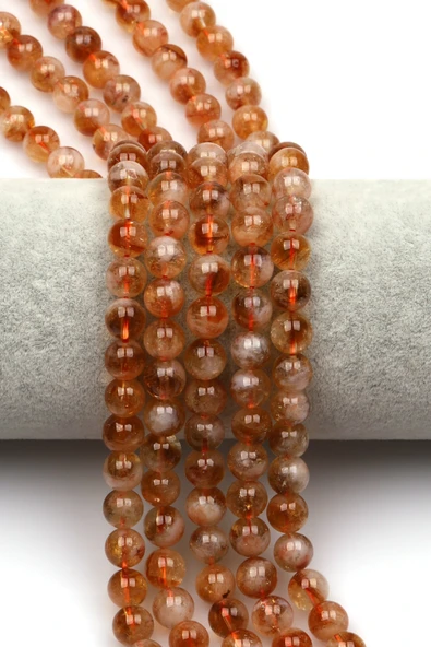 Sitrin Doğal Taş Dizi 8 mm Küre Kesim - DZ-0877 ürün görseli 1