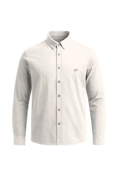 BADBEAR ERKEK COTTON BEYAZ GÖMLEK VICTOR BASIC OFF-WHİTE - Resim 2
