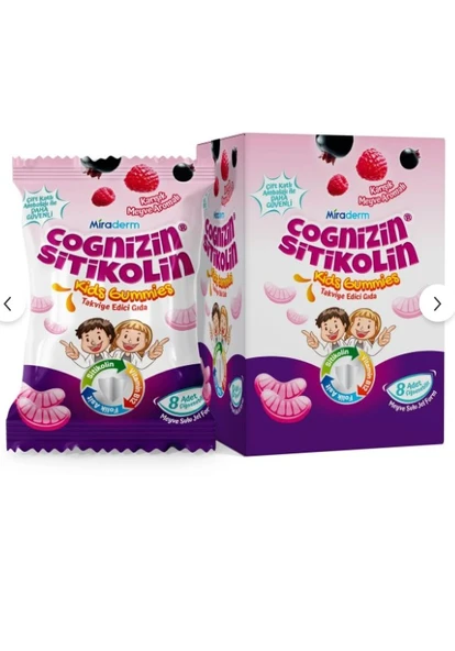 Miraderm Sitikolin Cognizin Gummies Takviye Edici Gıda 64 Jel Kapsül ürün görseli 1