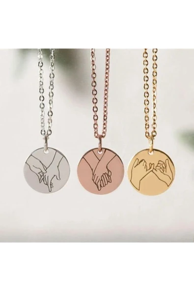 925 Ayar Gümüş Love Ring Tasarım Kolye ürün görseli 1