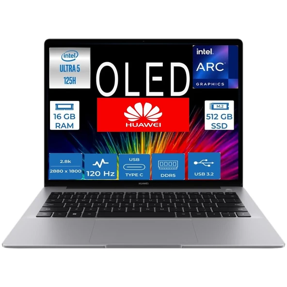 Matebook 14 Ultra 5 125H 16 GB 512 GB SSD Arc Graphics 14.2" 2.8k Dokunmatik Freedos Notebook ürün görseli 1