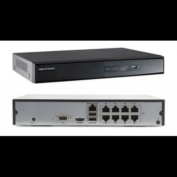 HIKVISION DS-7108NI-Q1/8P/M, 8Kanal PoE, 4Mpix, H265+, 1 HDD Desteği, 1520P Kayıt, 60Mbps Bant Genişliği, Metal Kasa, NV ürün görseli 1