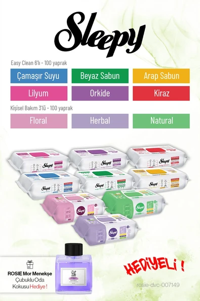 Sleepy 100'lü 9 Paket Karma Tanışma Paketi, Rosie Koku Hediye ürün görseli 1