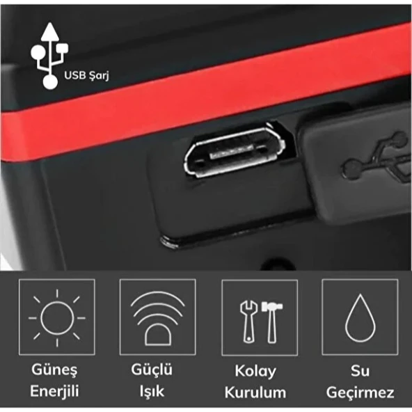 Güneş Enerjili Bisiklet Işıklı Korna ürün görseli 1