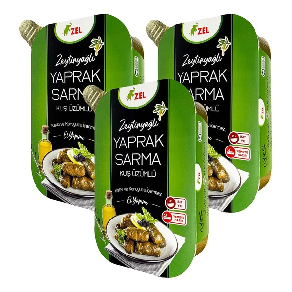 Zel Zeytinyağlı Yaprak Sarma Kuş Üzümlü 200 gr x 3 Adet ürün görseli 1
