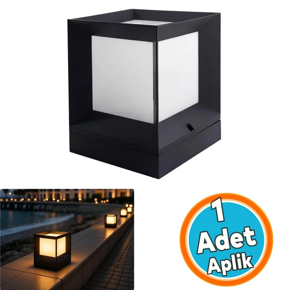 Set Üstü Mega Bahçe Duvar Armatürü Aplik Suya Dayanıklı Dış Mekan Aydınlatma Modern Siyah Gövde ürün görseli 1