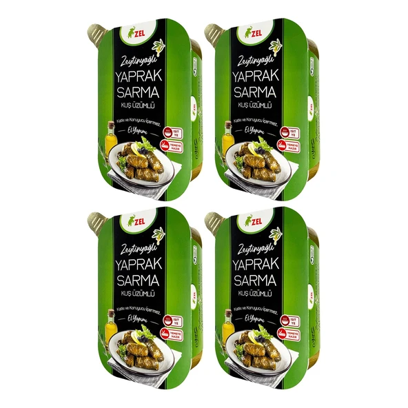 Zel Zeytinyağlı Yaprak Sarma Kuş Üzümlü 200 gr x 4 Adet ürün görseli 1