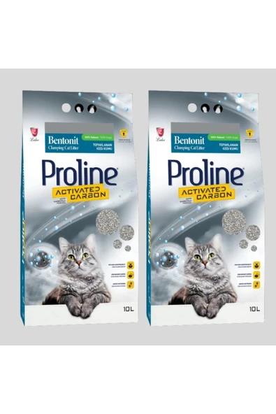 Pro Line Proline Aktif Karbonlu Topaklanan Kedi Kumu 10 Lt X 2 Adet ürün görseli 1