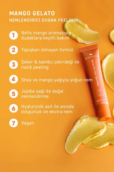 Herbaderm Dudak Peelingi Mango Aromalı 15 ml (Charm Hediyeli) - Resim 11