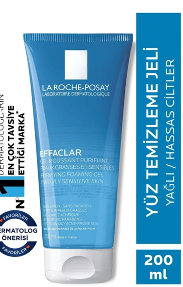 LA ROCHE POSAY Effaclar Yüz Temizleme Jeli 200ml - Yağlı ve Akneye Eğilim Gösteren Ciltler ürün görseli 1