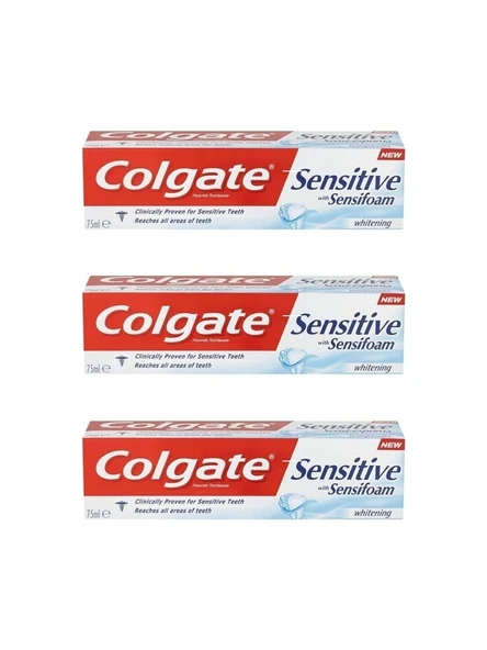 Colgate Colgate diş Macunu Sensitive Sensifoam 75 Ml (3 Adet) + Hediye Dynamic Diş Fırçası Orta ürün görseli 1