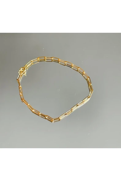 925 Ayar Gümüş Gold Halka Bileklik ürün görseli 1