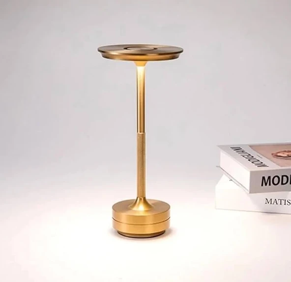 Ct-8438 3 Renk Masa Lambası Gold Kasa TIRTIKLI Model (3000K - 4000K - 6500K) Dokunmatik Şarj Edilebilir ürün görseli 1