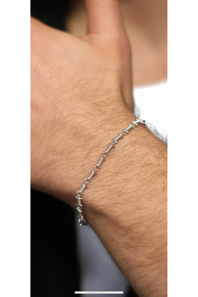 Kıvrımlı Unisex Bileklik 925 Ayar ürün görseli 1