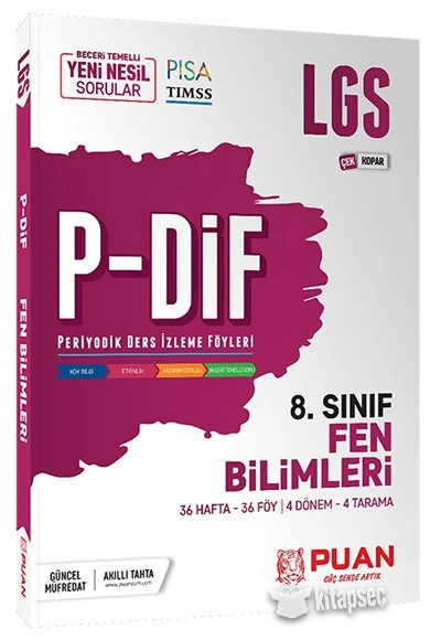 Puan 8. Sınıf LGS Fen Bilimleri PDİF Konu Anlatım Föyleri [Paperback] Puan Komisyon ürün görseli 1