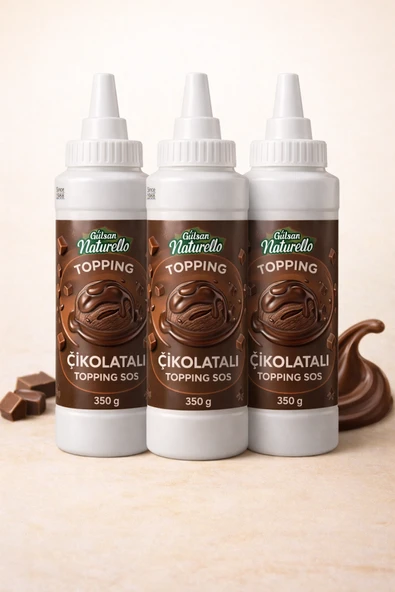 Gülsan Naturello Çikolatalı Topping Sos 350 g x 3 Adet ürün görseli 1