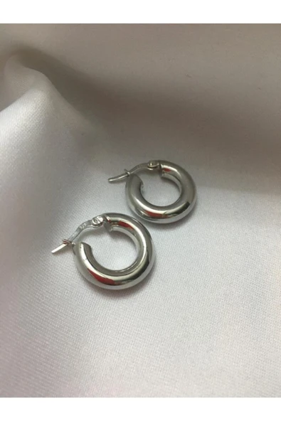 925 Ayar Gümüş Silver Halka Küpe ürün görseli 1