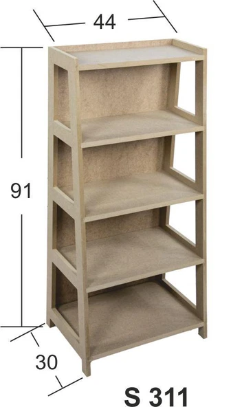 Ahşap Kitaplık Raf 91x44x30cm S-311 ürün görseli 1