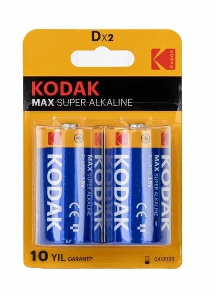 KODAK PİL BÜYÜK ALKALİN MAX SÜPER 2 Lİ CAT 30952843-ST1 2841 2846 ürün görseli 1