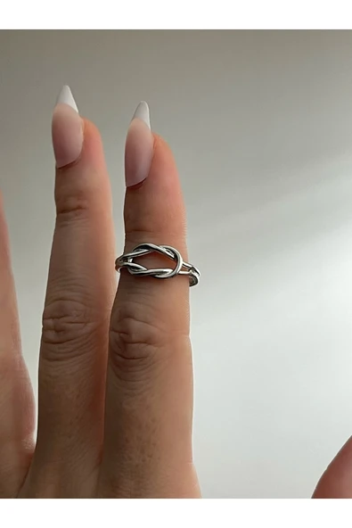 925 Ayar Gümüş Silver Düğüm Yüzük ürün görseli 1