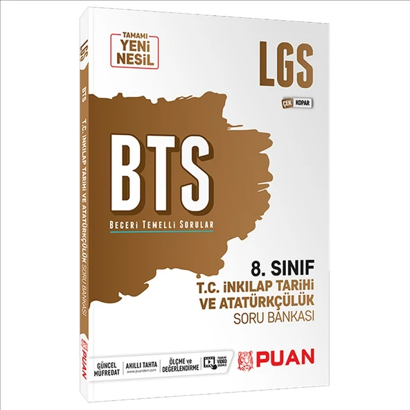 PUAN 8. Sınıf LGS T.C. İnkılap Tarihi ve Atatürkçülük BTS Beceri Temelli Soru Bankası ürün görseli 1