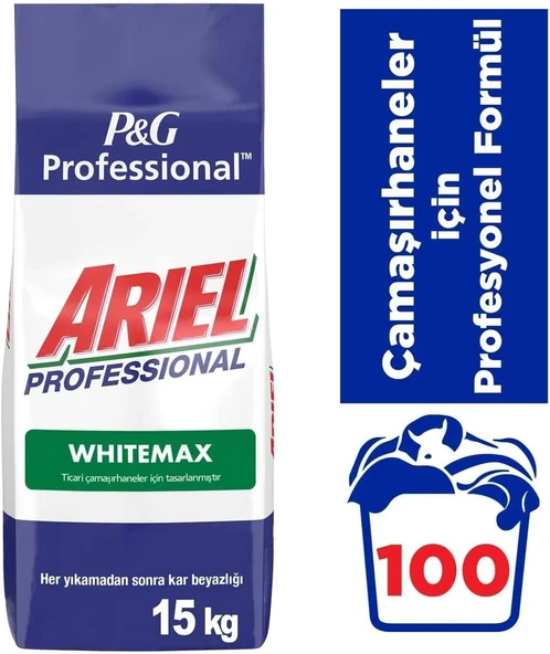 Ariel Whitemax Professional Toz Çamaşır Deterjanı Beyaz Renkler 15 kg ürün görseli 1