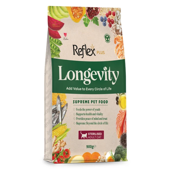 Reflex Plus Longevity Hipoalerjenik Kısırlaştırılmış Kedi Maması 900gr ürün görseli 1