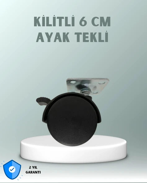Zemin Korumalı 6 cm Kilitli Döner Ayak ürün görseli 1