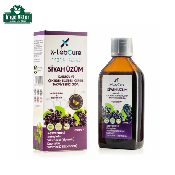 X-LabCure Siyah Üzüm Kabuğu ve Çekirdek Ekstresi 250 ml - Resveratrol Kaynağı ürün görseli 1