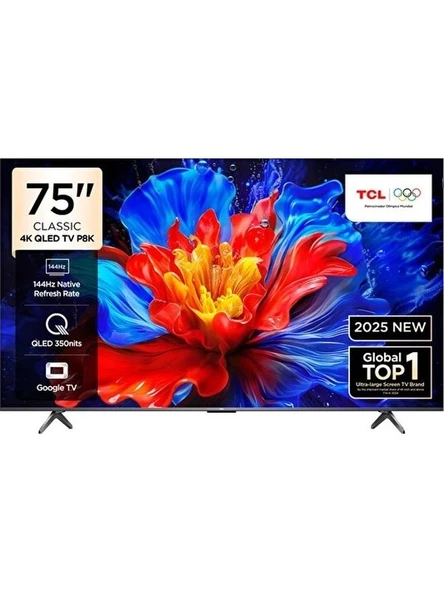 TCL 98P8K 98'' 248 Ekran Uydu Alıcılı 4K Ultra HD Google Smart QLED TV ürün görseli 1