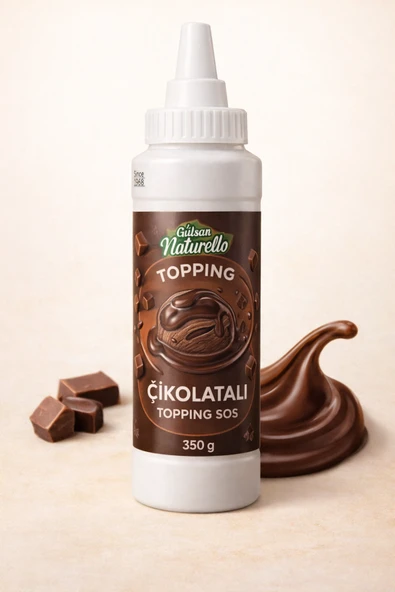 Gülsan Naturello Çikolatalı Topping Sos 350 g | Waffle, Pancake ve Tatlılar ürün görseli 1