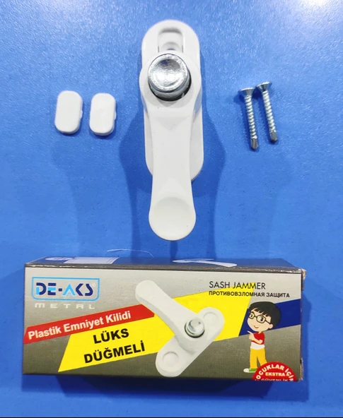 Pvc Kapı Pencere Pimapen Çocuk Emniyet Düğmeli Kilit Hırsız Güvenlik Mandalı PLASTİK 1 Adet ürün görseli 1