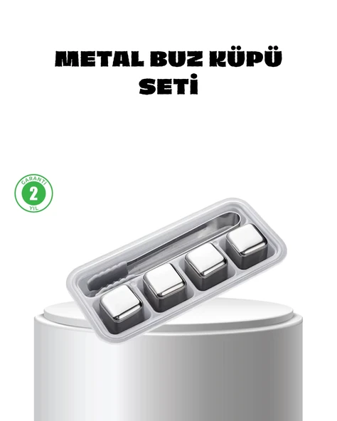 Paslanmaz Çelik Metal Buz Küpü Seti Sulandırmadan Soğutma ve Klips Dahil ürün görseli 1
