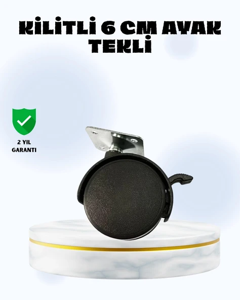 6 cm Kilitli Tekerlek Ayak Tek Adet ürün görseli 1