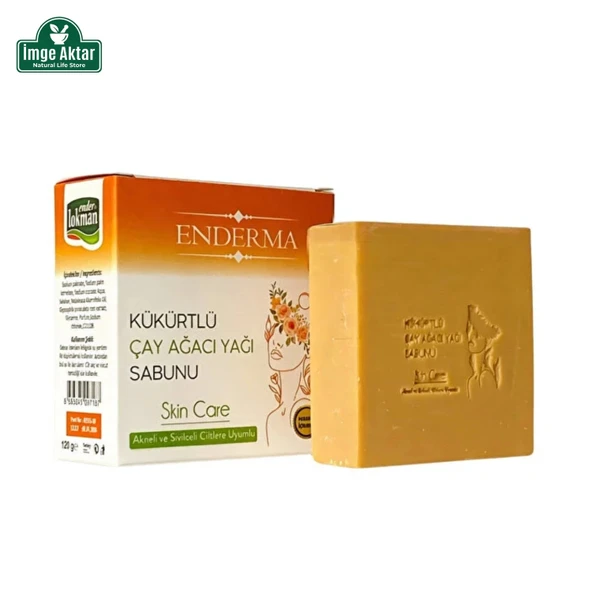Enderma Kükürtlü ve Çay Ağacı Yağlı Sabun - Derinlemesine Hijyen (120 gr) ürün görseli 1