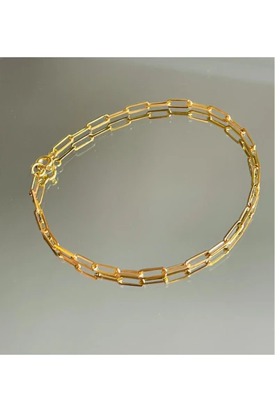 925 Ayar Gümüş Gold Halka Bileklik - Resim 2